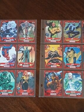 18 Card Lot-Marvel Card Binder Pages with Red Borders 2023-24 Marvel Annual